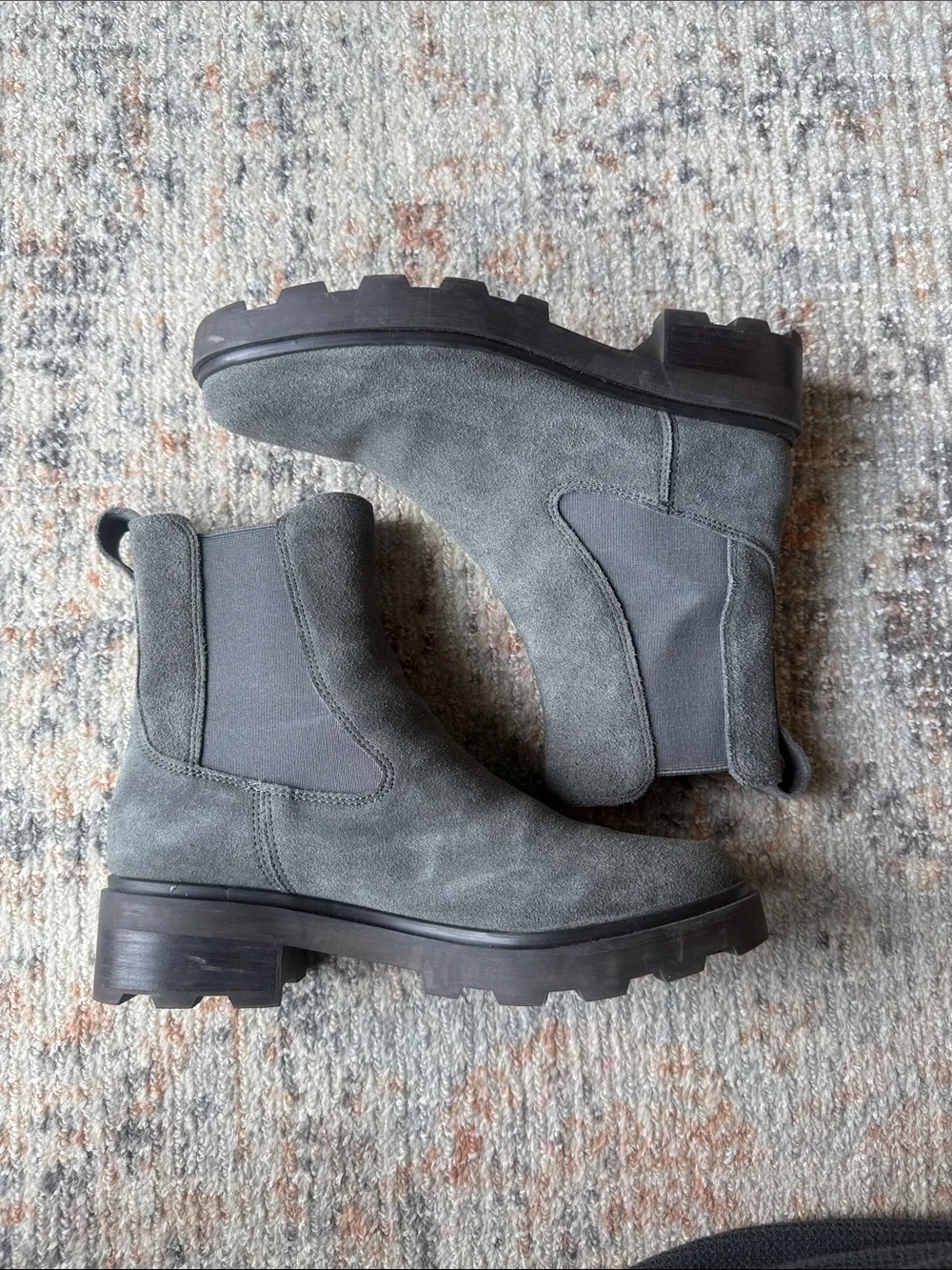 Madewell Gray Suede Chelsea Ankle Boots